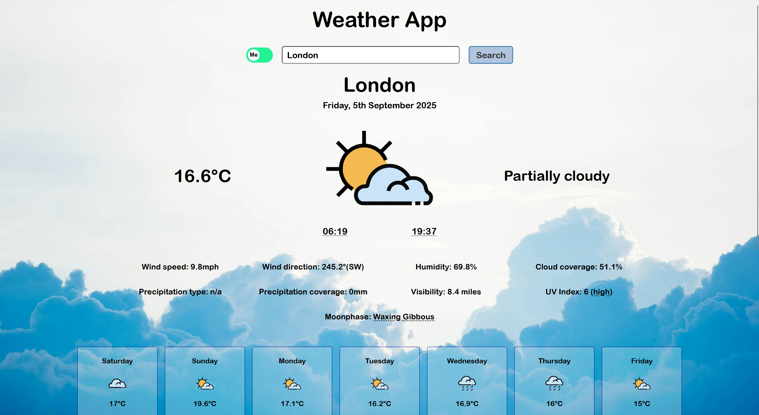 A screenshot of one of my projects